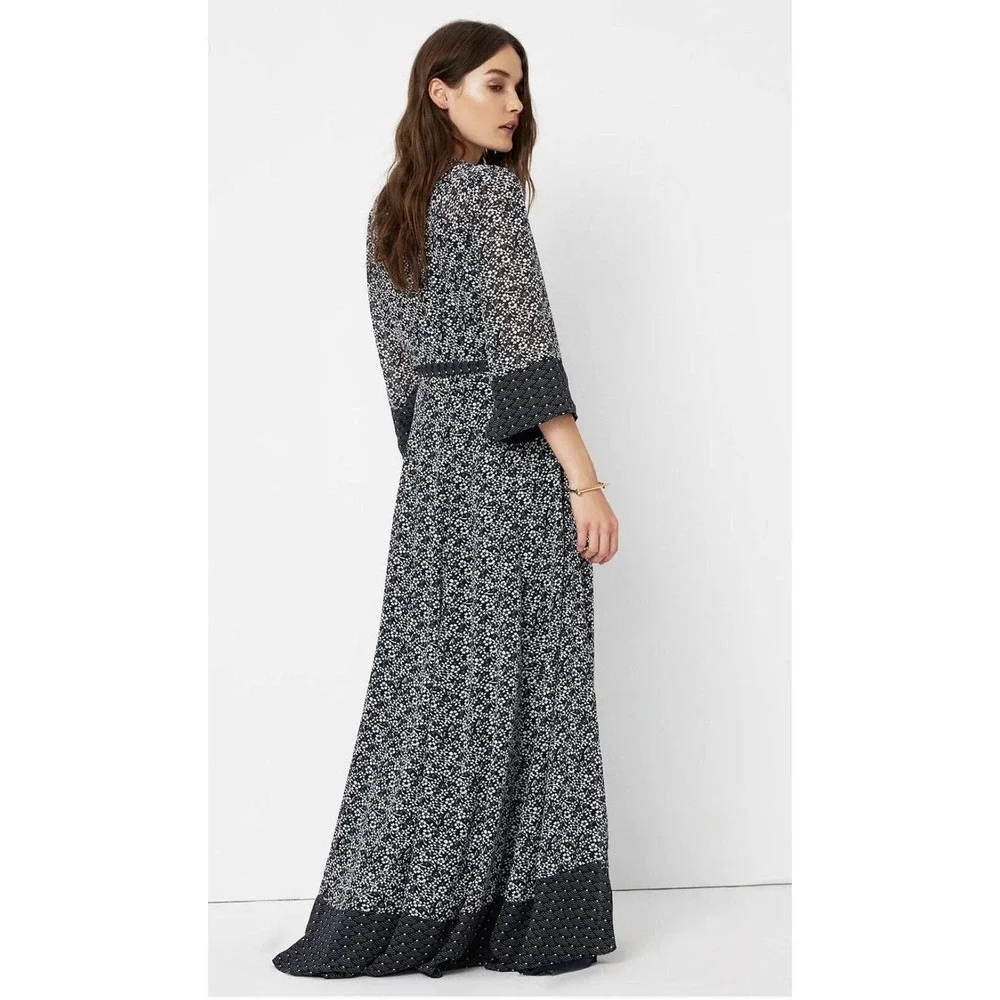 Tularosa Jolene Wrap Maxi Dress Size XS Navy Floral